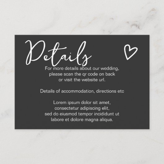 Nichts Extravagant, nur Liebe einfacher QR-Code Begleitkarte (Vorderseite)