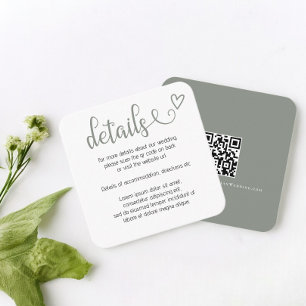 Nichts Extravagant, nur Liebe einfacher QR-Code Begleitkarte