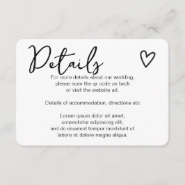 Nichts Extravagant, nur Liebe einfacher QR-Code Begleitkarte