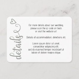 Nichts Extravagant, nur Liebe einfacher QR-Code Begleitkarte