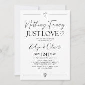 Nichts Extravagant nur Liebe Einladung, Elopement Einladung (Vorderseite)