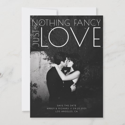 Nichts Extravagant nur Liebe Einzigartig Moderne H Save The Date (Vorderseite)
