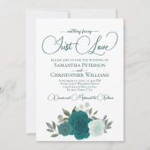 Nichts Extravagant nur Liebe Elegante Aquamarine R Einladung (Vorderseite)