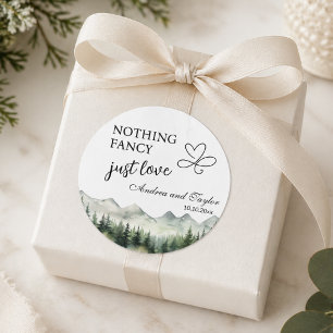Nichts Extravagant nur Liebe Elegante Hochzeit Runder Aufkleber