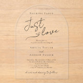 Nichts Extravagant nur Liebe Eleganter QR-Code Hoc Acryleinladungen (Vorderseite)