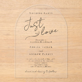 Nichts Extravagant nur Liebe Eleganter QR-Code Hoc Acryleinladungen