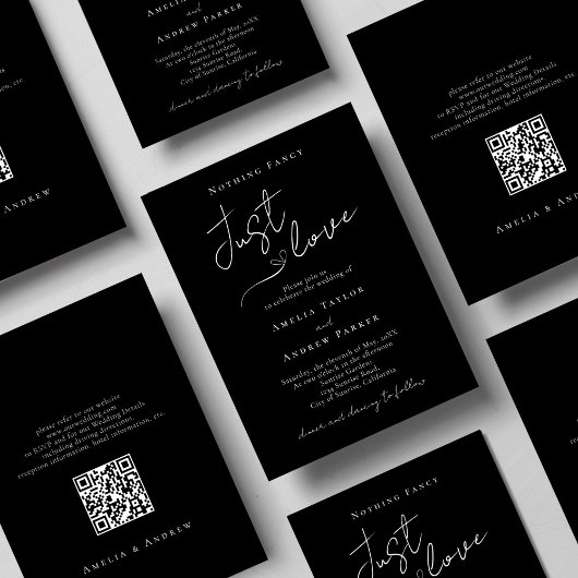 Nichts Extravagant nur Liebe Eleganter QR-Code Hoc Einladung