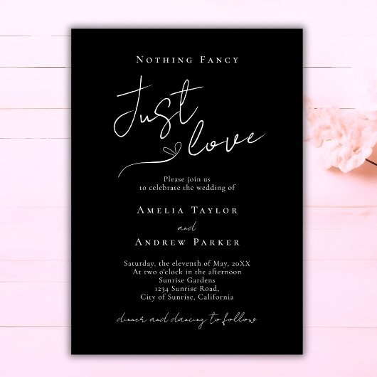 Nichts Extravagant nur Liebe Eleganter QR-Code Hoc Einladung