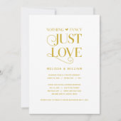 Nichts Extravagant, nur Liebe, elegantes Gold, Ent Einladung (Vorderseite)