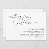 Nichts Extravagant, nur Liebe Elopement Ankündigun Einladung (Vorne/Hinten)