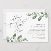 Nichts Extravagant, nur Liebe Elopement Dinner Grü Einladung (Vorderseite)