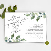 Nichts Extravagant, nur Liebe Elopement Dinner Grü Einladung