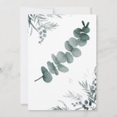 Nichts Extravagant nur Liebe Elopement Eukalyptus Einladung (Rückseite)