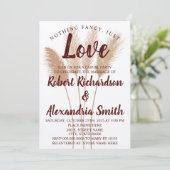 Nichts Extravagant nur Liebe Elopement Pampas Gras Einladung (Stehend Vorderseite)