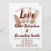 Nichts Extravagant nur Liebe Elopement Pampas Gras Einladung (Vorne/Hinten)