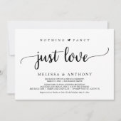 Nichts Extravagant nur Liebe, Elopement, rustikale Einladung (Vorderseite)