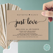 Nichts Extravagant nur Liebe, Elopement, rustikale Einladung