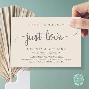Nichts Extravagant nur Liebe, Elopement, rustikale Einladung