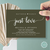 Nichts Extravagant nur Liebe, Elopement, rustikale Einladung