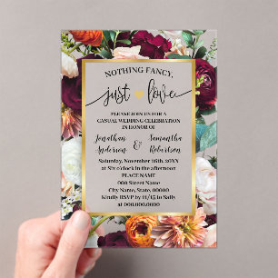 Nichts Extravagant, nur Liebe Elopement Wine Navy Acryleinladungen