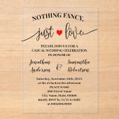 Nichts Extravagant nur Liebe Eloption Minimalistis Acryleinladungen (Vorderseite)