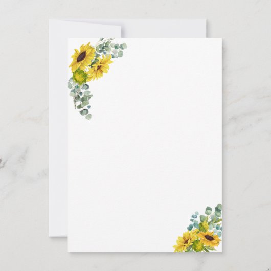 Nichts Extravagant, nur Liebe Eukalyptus Sonnenblu Einladung (Rückseite)