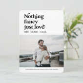 Nichts extravagant nur Liebe Foto Hochzeit Ankündigung (Stehend Vorderseite)