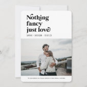 Nichts extravagant nur Liebe Foto Hochzeit Ankündigung (Vorderseite)