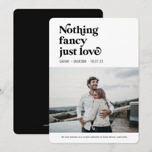 Nichts extravagant nur Liebe Foto Hochzeit Ankündigung