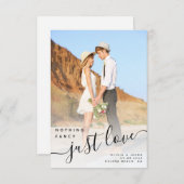 Nichts Extravagant nur Liebe Foto Hochzeit Dankeskarte (Vorne/Hinten)