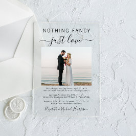 Nichts Extravagant nur Liebe Foto Hochzeit Empfang Acryleinladungen