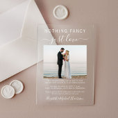 Nichts Extravagant nur Liebe Foto Hochzeit Empfang Acryleinladungen