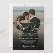 Nichts Extravagant nur Liebe Foto Overlay Hochzeit Einladung (Vorderseite)