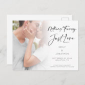 Nichts Extravagant nur Liebe Foto Save the Date Postkarte (Vorne/Hinten)
