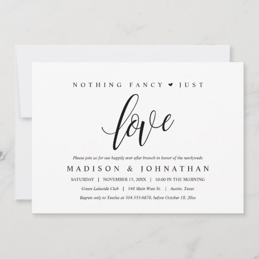 Nichts Extravagant, nur Liebe glücklich je nach Br Einladung (Vorderseite)