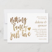 Nichts Extravagant nur Liebe | Gold Heart Micro We Einladung (Vorderseite)