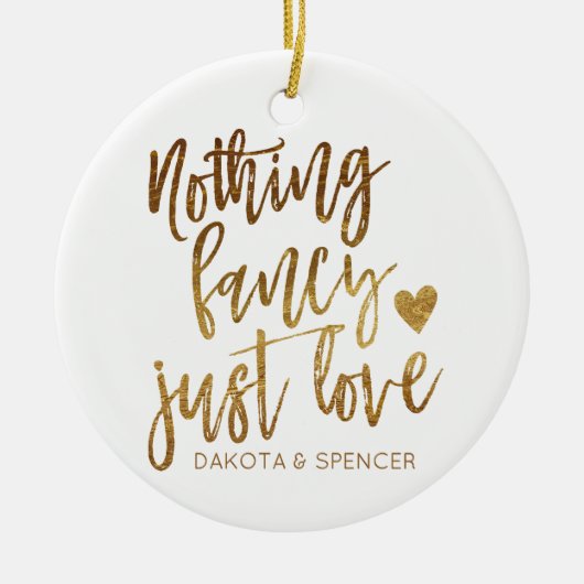 Nichts Extravagant nur Liebe | Gold Heart Micro We Keramik Ornament (Vorne)