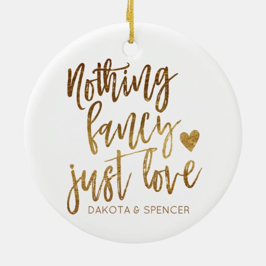 Nichts Extravagant nur Liebe | Gold Heart Micro We Keramik Ornament (Hinten)