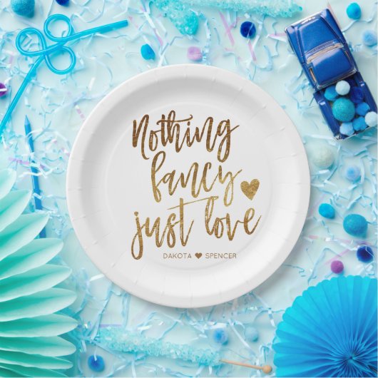 Nichts Extravagant nur Liebe | Gold Heart Micro We Pappteller (Party)