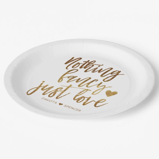 Nichts Extravagant nur Liebe | Gold Heart Micro We Pappteller (Schrägansicht)