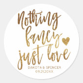 Nichts Extravagant nur Liebe | Gold Heart Micro We Runder Aufkleber (Vorderseite)