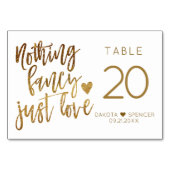 Nichts Extravagant nur Liebe | Gold Heart Micro We Tischnummer (Rückseite)