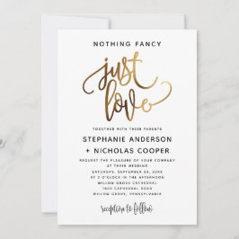 Nichts Extravagant nur Liebe Gold Script Typografi Einladung