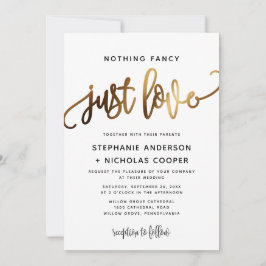 Nichts Extravagant nur Liebe Gold Script Typografi Einladung