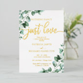 Nichts Extravagant nur Liebe Greenerity Wedding Folieneinladung (Stehend vorne)