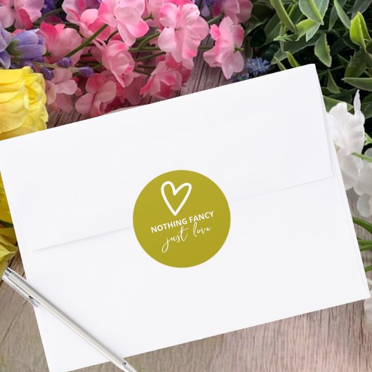 Nichts Extravagant nur Liebe Groovy Green Wedding Runder Aufkleber