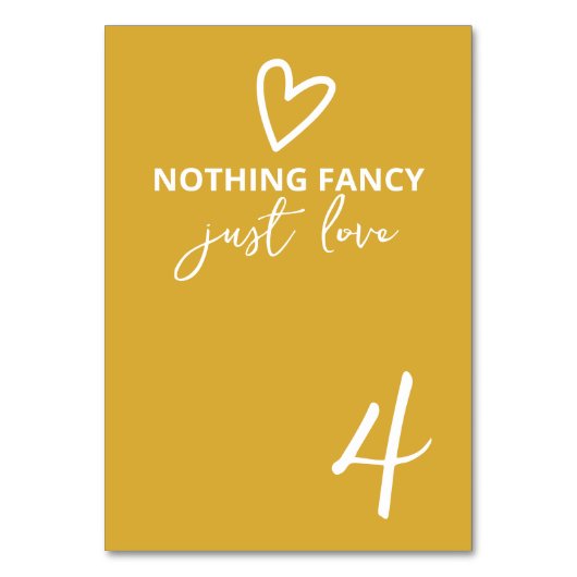 Nichts Extravagant nur Liebe Groovy Retro 70er Wed Tischnummer (Vorderseite)