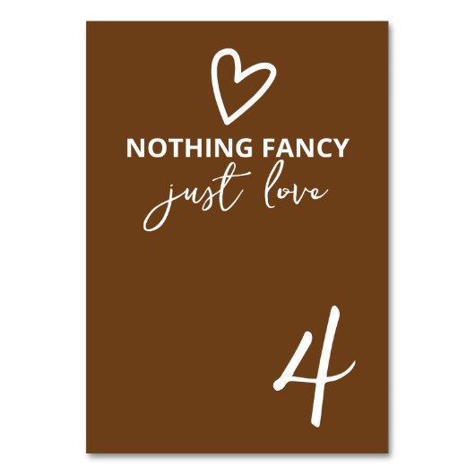 Nichts Extravagant nur Liebe Groovy Retro 70er Wed Tischnummer (Vorderseite)