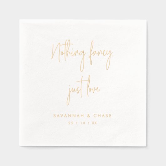 Nichts Extravagant nur Liebe Hand geschrieben Hoch Servietten Mit Folie (Vorderseite)