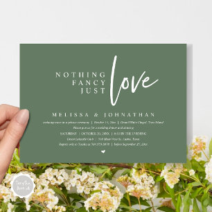 Nichts Extravagant, nur Liebe Hochzeit Abendessen Einladung